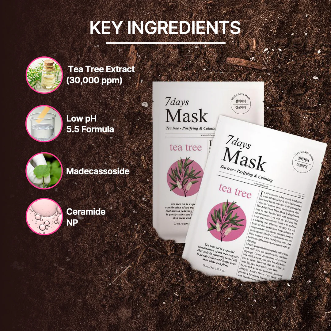 Ariul 7days Mask Tea Tree M - 23ml - Image 3