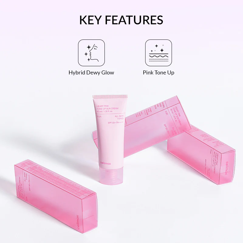 Celimax Heart Pink Tone Up Sun Cream SPF 50+ PA++++ - 40ml - Image 3