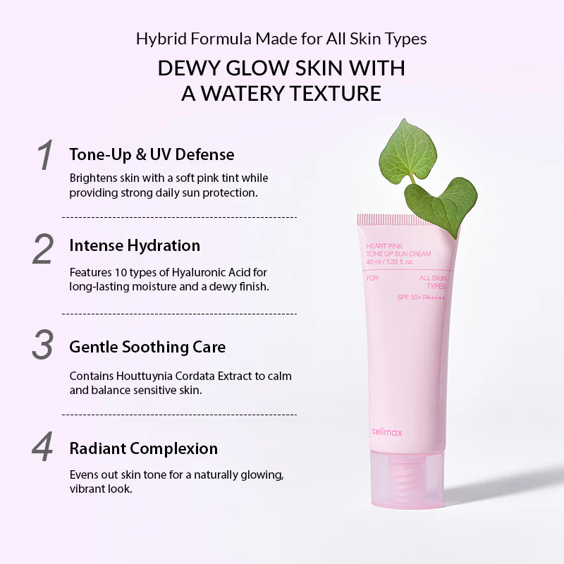 Celimax Heart Pink Tone Up Sun Cream SPF 50+ PA++++ - 40ml - Image 6