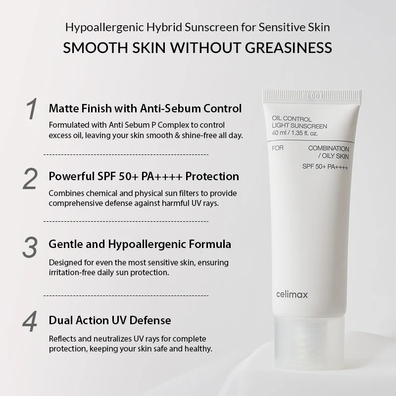 Celimax Oil Control Light Sunscreen SPF 50+ PA++++ - 40ml - Image 6