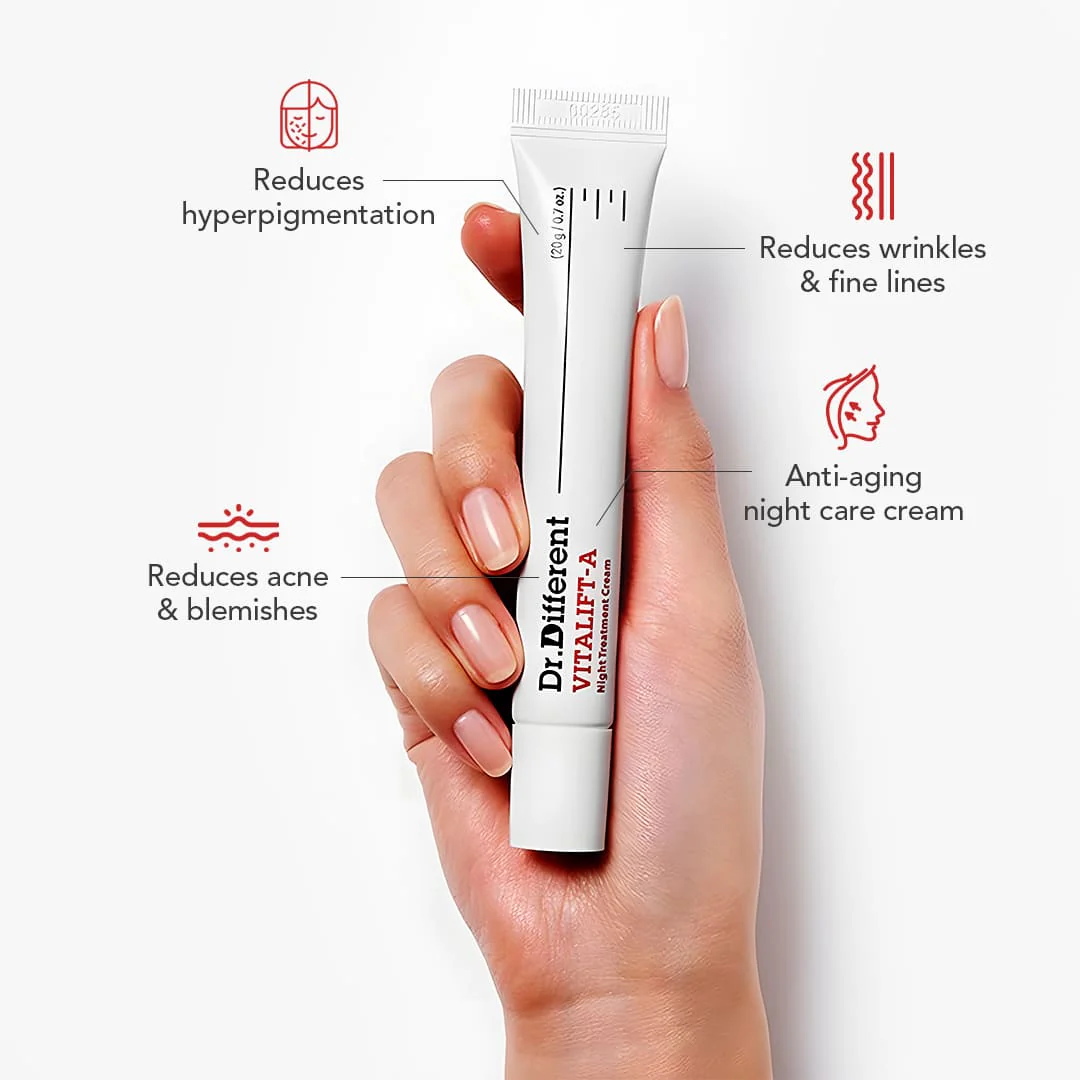 Dr. Different VITALIFT-A Night Treatment Cream (0.05% Retinal) - 20gms - Image 3