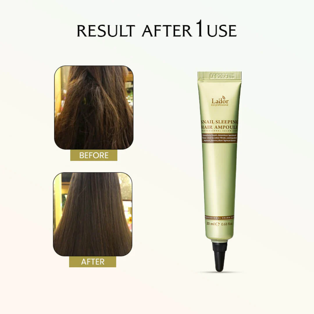 Lador Snail Sleeping Hair Ampoule (Leave-in treatment) - Pack Options: 1 or 5 - Image 5