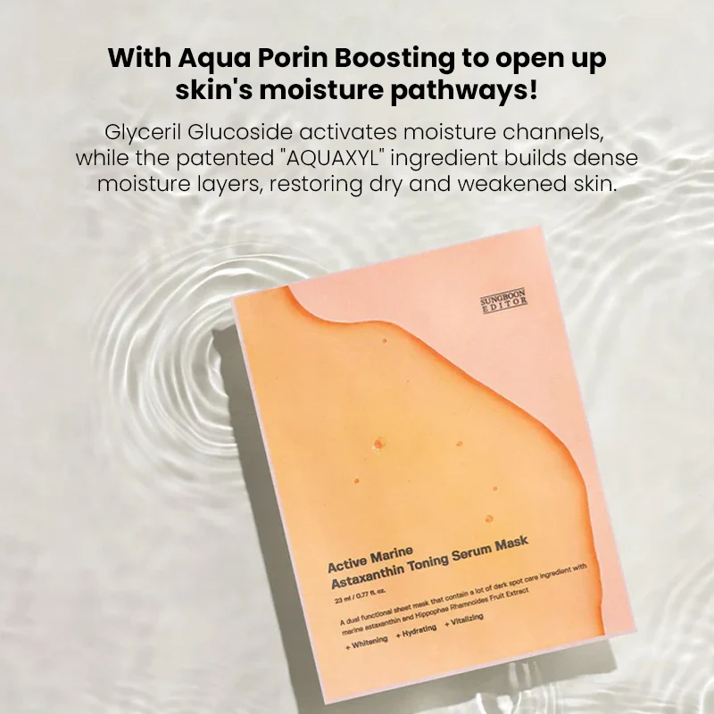 Sungboon Editor Active Marine Astaxanthin Toning Serum Mask (23ml) - Image 4