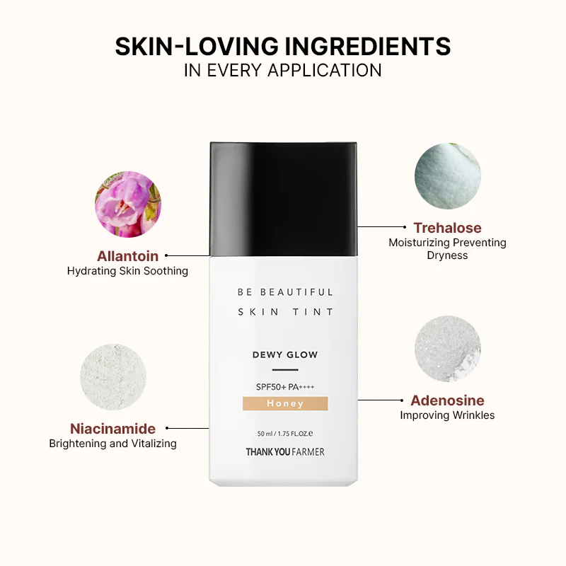 Thank You Farmer Be Beautiful Skin Tint Honey SPF50+ PA++++ - 50ml - Image 8